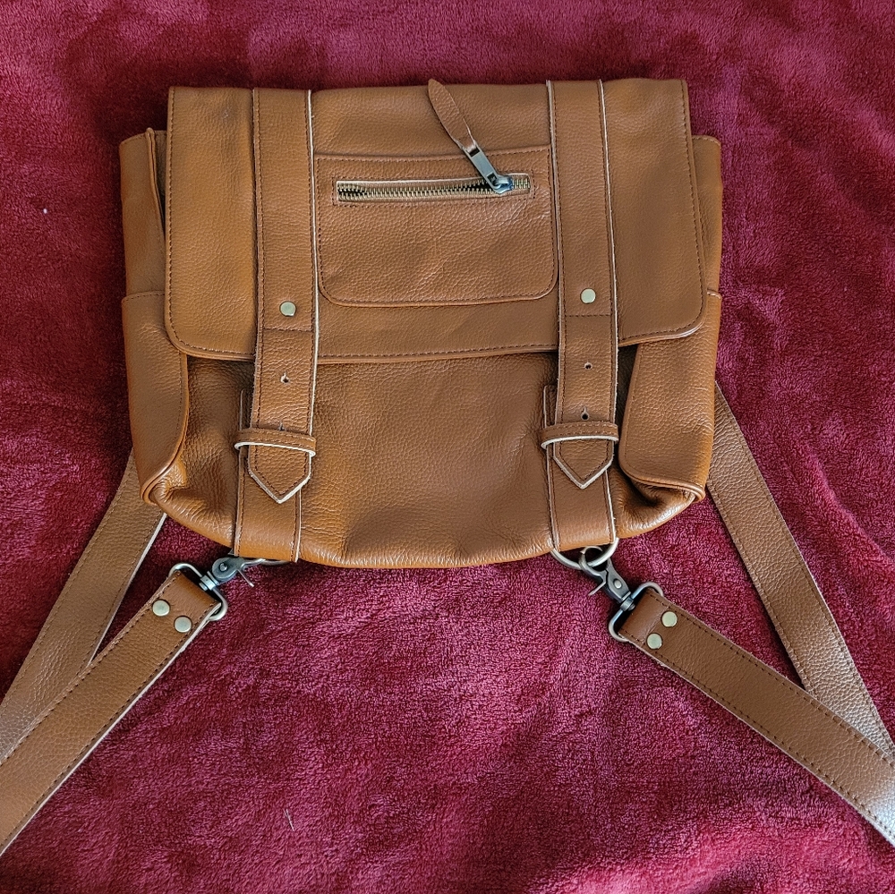 NEW Cognac Leather Vere Verto Backpack